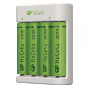 GP Battery Charger B411 with 4x AAA Rechargable batteries, 2100 mAh, 1.2V, White EU DP899772-20