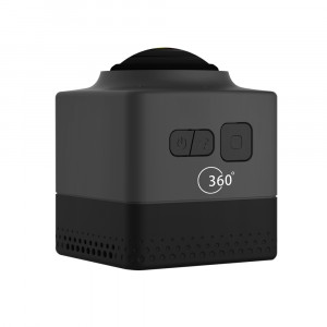 Mini caméra sport extérieure WIFI CUBE360 Caméra d'action panoramique 360 degrés HD imperméable, Noir C2937477-20