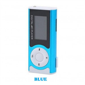 Lecteur de musique MP3 Écran LCD rechargeable avec casque Support de lumière LED Externe Micro Tf Carte SD Bleu C7502M1KS16808-20