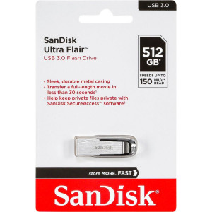 SanDisk Cruzer Ultra Flair 512GB USB 3.0 150MB/s SDCZ73-512G-G46 722514-20