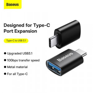 Baseus Converter Ingenuity Series Mini OTG Adaptor USB-A 3.1 Female to Type-C Male Black (ZJJQ000001) DA205949-20