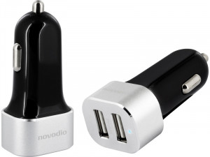 Novodio Dual Car Fast Charger Noir Chargeur voiture iPhone USB 2 X 2,4A AMPNVO0344-20