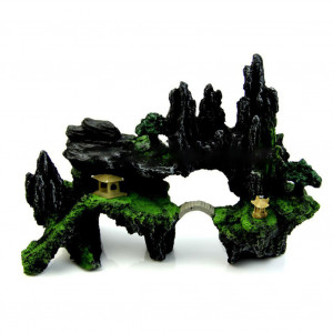 Résine Rockery Pierre Fish Tank Aménagement Paysager Aquarium Décoration Rockery Montagne Cacher Cave Animal Fournitures 24 * 9 * 17 cm C925-20