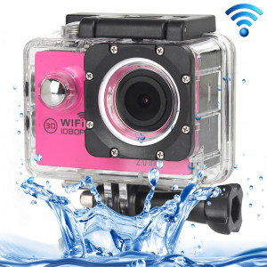 H16 1080P Caméra sport imperméable WiFi portable, écran 2.0 pouces, Generalplus 4248, 170 A + degrés Grand angle, carte support TF (magenta) SH243M4-20