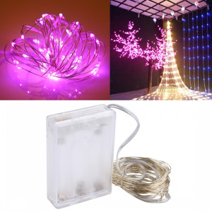 5m 6W 50 LED SMD 0603 IP65 Waterproof 3 x AA Batteries Box Silver Wire String Light Lampe Fairy Lampe Décorative, DC 5V (Rose Light) S516FL8-20