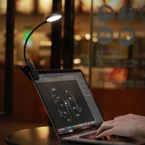 Baseus Home Comfort Reading Mini Clip Lamp + charing cable, 400 mAh, 4000K, 3W Dark Gray (DGRAD-0G) DA764898-20