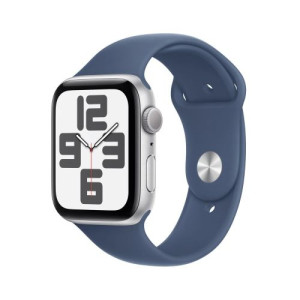 Apple Watch SE (2024) GPS 44mm Silver Alu Case, Denim Sport Strap M/L EU MXER3 DP20300649-20