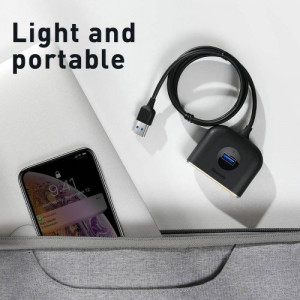 Baseus HUB Square round 4in1 USB Adapter USB3.0*1 + USB2.0*3 1m Black (CAHUB-AY01) DA54697-20
