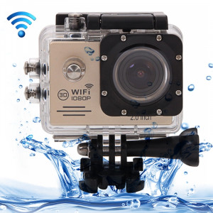 SJ7000 Full HD 1080P Ecran LCD 2.0 pouces Novatek 96655 Caméra caméscope sport WiFi avec étui étanche, objectif grand angle HD de 170 degrés, 30m étanche (or) SS123J2-20