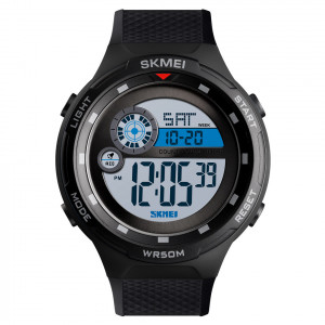 SKMEI 1465 Montre de sport de luxe pour hommes, 50M, Montre-bracelet électronique numérique étanche, noir C99731679-20