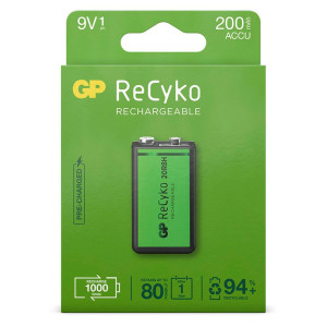 GP ReCyko NiMH batterie bloc 9V 200mAH, ready to use 566337-20