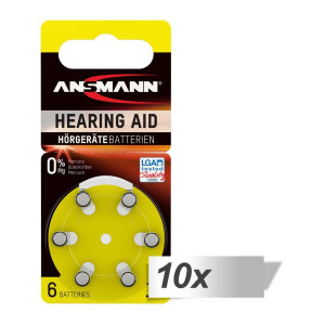 10x6 Ansmann Zinc-Air 10 (PR70) Batterie pour appareil auditif 486880-20