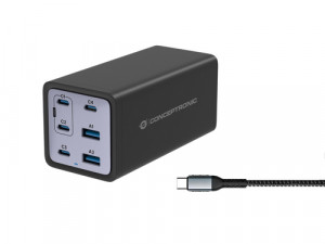 Conceptronic OZUL06BE Chargeur 6 port 200W USB-C 154109-20