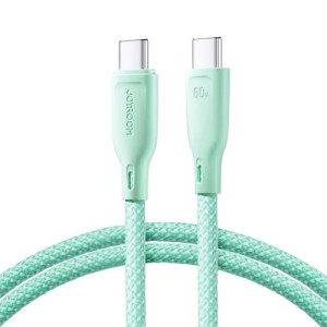 Joyroom Type-C Type-C Cable Multi-Color Series A14, 480mb/s, 60W, 1m, Green (SA34-CC3) DO135303-20