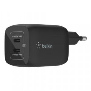 Belkin BOOST Chargeur 65W USB-C GaN PD 3.0 PPS noir WCH013vfBK 779620-20