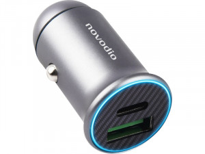 Novodio Mini Car Charger Chargeur voiture 60 W USB-C PD 3.0 / USB-A QC 3.0 AMPNVO0363-20
