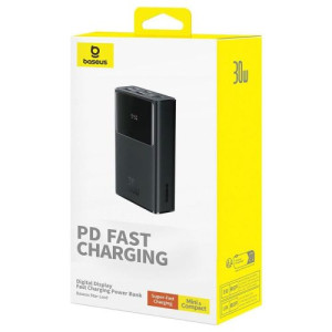 Baseus Power Bank Star-Lord with Digital Display, Fast Charge, C+A+A, 30W, 10000 mAh, Black (P10022907113-00) DA1271280-20