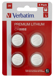 1x4 Verbatim CR 2032 Pile au lithium 49533 629316-20