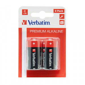 1x2 Verbatim Alkaline Batterie Baby C LR 14 49922 495441-20