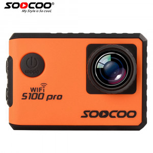 Caméra d'action Wifi 4K à commande vocale SOOCOO S100 Pro Écran tactile 2.0 étanche avec gyroscope et télécommande 20MP, Orange C2388553-20