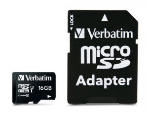 Verbatim microSDHC 16GB Class 10 UHS-I + adapt. 44082 857535-20