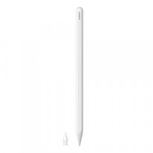 Baseus Tablet Tool Pen Smooth Writing 2 Wireless Charging with LED Indicator + Active Replaceable Tip for iPad, White (P80015803213-00) DA161968-20
