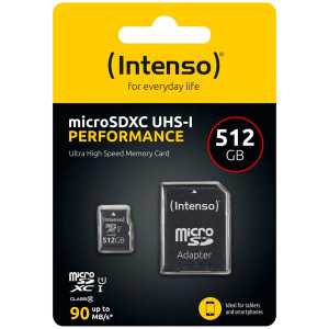 Intenso microSDXC 512GB C10 UHS-I U1 Performance +adapt. 712756-20