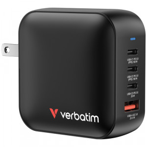 Verbatim Mini GaN Chargeur 100W 3xUSB-C PD, 1xUSB-A QC 3.0 32231 125927-20