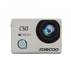 SOOCOO C50 Sports Caméra d’action Wifi 4K, Angles de vision réglables en gyroscope, NTK96660 30M Sport DV étanche, Argent C1855788-20