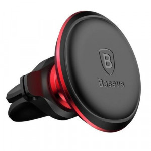Baseus Car Mount Magnetic Car Phone Holder 360 Degree with Cable clip, Black/ Red (C40141201913-00) DA473185-20