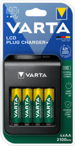 Varta LCD Pug Charger+ incl. 4 batteries 2100 mAh AA 529958-20