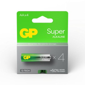 GP Battery (AA) Alkaline SUPER LR6/AA, (4 batteries / blister) 1.5V DP075898-20