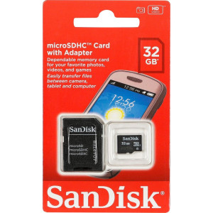 SanDisk MicroSDHC+SD Adapt. 32GB SDSDQM-032G-B35A 722906-20