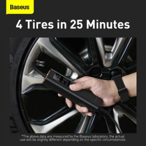 Baseus Car Tool Super Mini Inflator Tyre Pump 15sec Fast Inflation, 4 Tires in 25 Minutes, Black (CRCQ000001) DA2029512-20