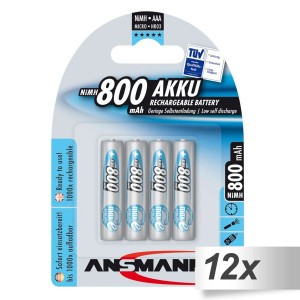 12x4 Ansmann maxE NiMH piles Micro AAA 800 mAh 502553-20