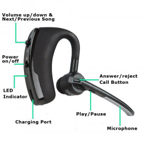 Casque stéréo mains libres Bluetooth 4.0 sans fil avec atténuation du bruit du micro pour les entreprises, la conduite et le sport C82051893-20