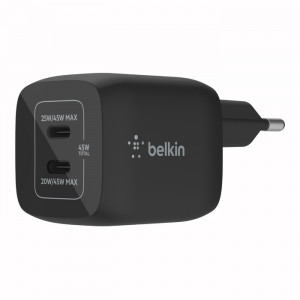 Belkin BOOST Chargeur 45W USB-C GaN PD 3.0 PPS noir WCH011vfBK 779613-20
