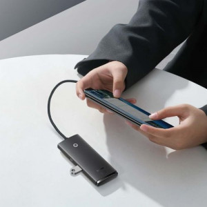 Baseus HUB Lite Series 4-in-1 adapter (Type-C to 4xUSB-A 3.0 5Gb/s) cable 0.25m, black (WKQX030301) DA789869-20