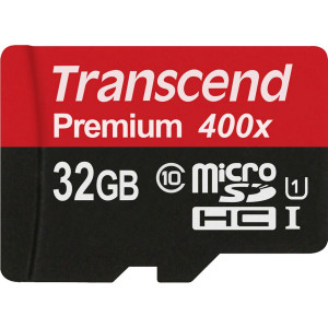 Transcend microSDHC 32GB Class 10 UHS-I 400x + adaptateur SD 665910-20