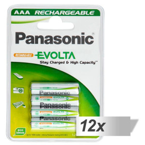 12x4 Panasonic Akku NiMH Micro AAA 750 mAh Rechargeable Evolta 464711-20