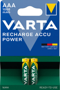 1x2 Varta Piles AAA rechargeable Ready2Use NiMH 1000 mAh Micro 355362-20