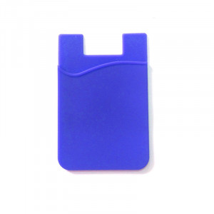 Étui de poche d'argent de poche de carte de silicone adhésif simple de mode pour le bleu de téléphone portable C5421I1JM7387-20