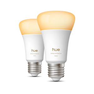 Philips Hue LED Lampe E27 2er Set 1100lm White Ambiance 235519-20