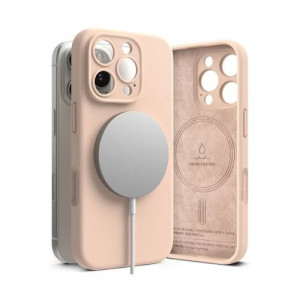 Ringke iPhone 16 Pro Case Silicone Magnetic Pink Sand DI1044783-20