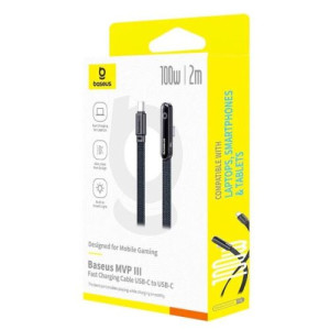 Baseus Type-C MVP 3 Elbow-shaped Fast Charging Data Cable 100W, 480Mbps, 1m, Black (P10382500121-00) DA36514-20