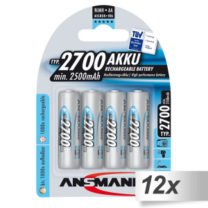 12x4 Ansmann piles 2700 Mignon AA 2500 mAh 502462-20