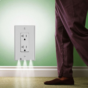 0.5W 110V Night Angel Square Plug Socket Sensor Night Light, Mini veilleuse à induction de mouvement du corps humain à lumière blanche SH178A361-20