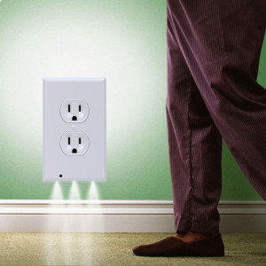 0.5W 110V Night Angel Square Plug Socket Sensor Night Light, Mini veilleuse à induction de mouvement du corps humain à lumière blanche SH178B1764-20