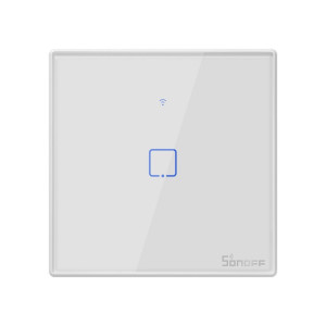 Sonoff T1 Touch 86mm 1 voie 1 voie Interrupteur mural en verre trempé Interrupteur tactile Smart Home, compatible avec Alexa et Google Home, CA 90V-250V 2A, SH0357318-20