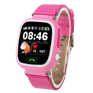 OBTNL B11 GSM GPRS GPS Locator Anti-Perdu Smart Watch Tracker pour iOS / Android, en cuir ou en plastique livraison aléatoire de bande (rose) SO266064-20